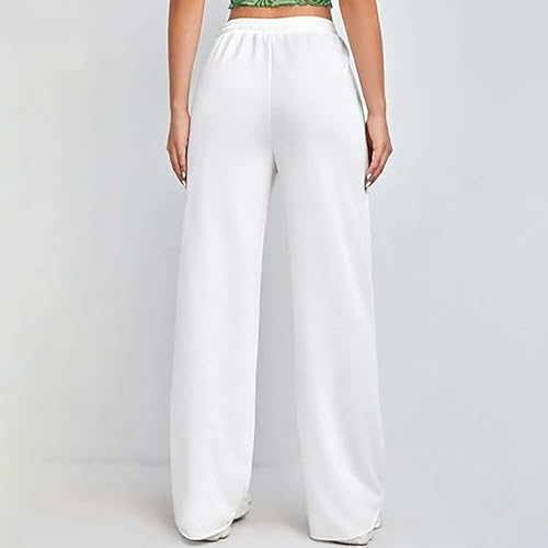 Pantalon de jogging long en coton blanc uni taille XS à poches - 3