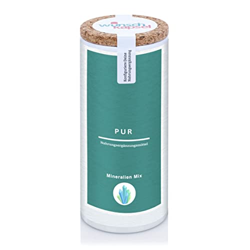 Wunschkapsel Pur Mineralstoff-Mix - 290 Kapseln Multi Mineralien mit Kalium, Magnesium, Calcium, Zink, Eisen, Mangan, Jod, Selen, Molybdän, Chrom