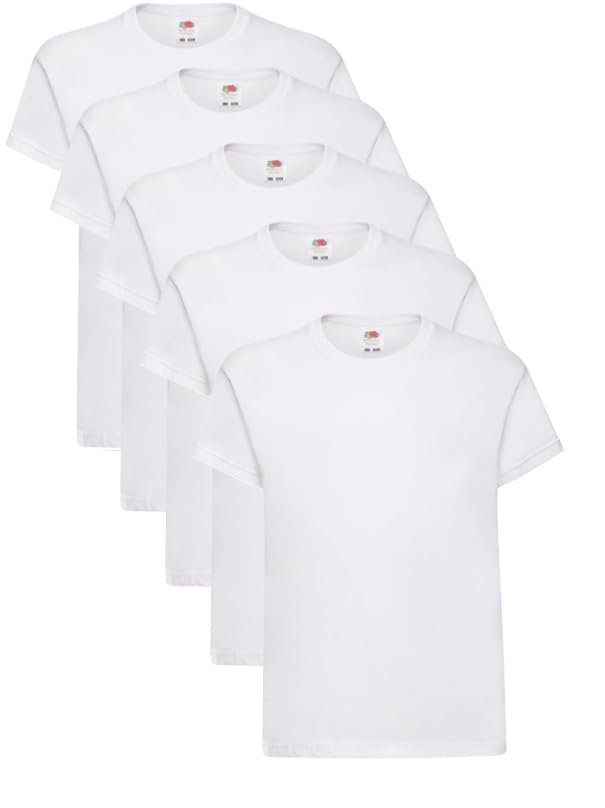 Fruit of The Loom Fruit of The Loom Kid's Original T Camiseta Unisex niños (Pack de 5)