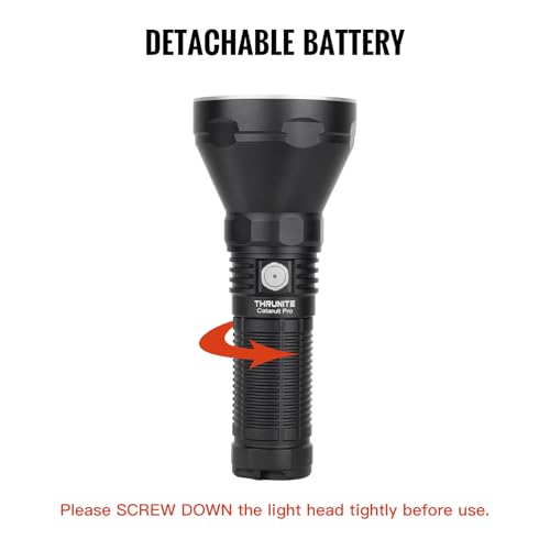ThruNite Aluminum Catapult Pro Rechargeable Flashlight, Sft70 Led, 1005 Meters Throw, 2713 High Lumens Bright Searchlight, Long Beam Distance Spotlight For Hiking, Camping, And Hunting - Cw