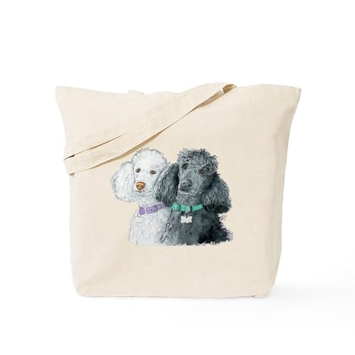 CafePress Two Poodles Tote Bag Reusable Natural Beige Canvas Shopping Bag