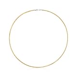 Ross-Simons Italian 2mm Reversible Omega Necklace in 2-Tone Sterling Silver. 16 inches