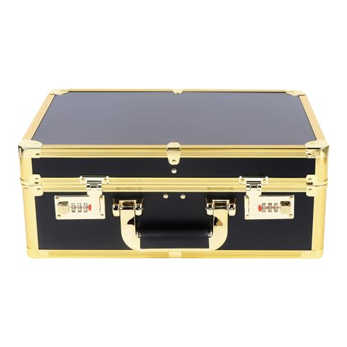 Professional Barber Case, Barber/Pet Groomer Mobile Barber Station, Barber Portable Suitcase, Snapper & Velcro, Accommodate 4 Electric Clippers/8 Scissors/5 Combs/1hairdryer (Gold)