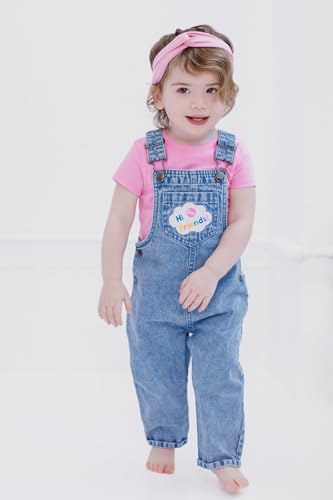 Ms. Rachel Cosplay Denim Overall, T-Shirt and Headband 3 Piece Outfit Set Infant to Toddler Sizes (12 Months - 5T)2