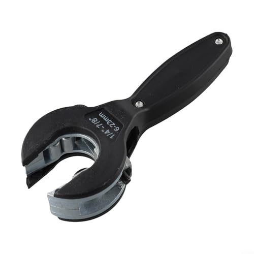 Yuanpgky Coupe-tube à cliquet pour tuyaux en cuivre et PVC de 6 à 23 mm avec lame de rechange en alliage de zinc, outil léger pour espaces restreints (noir)