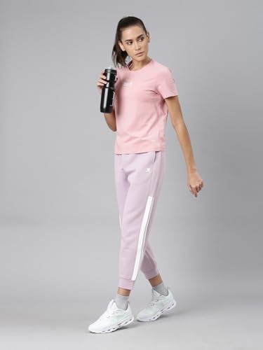 Image of XTEP Comprehensive Training Series, Slim Fit, Short Sleeve, Cotton+Elastene, Crew Neck Design, Twill Weave, Typography Printed Training T-Shirt for Women