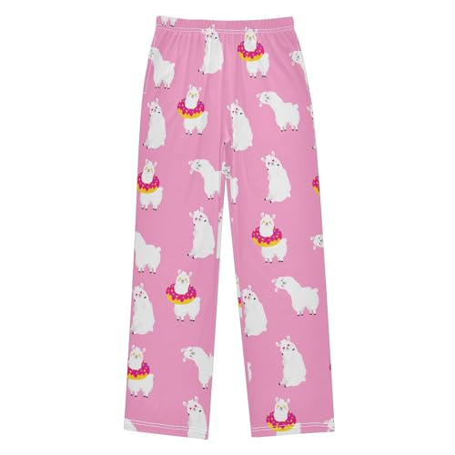 ZZXXB Llama Donut Boys Long Pants Soft Trousers Elastic Waist Kids Lounge Bottoms with Pockets S-XL