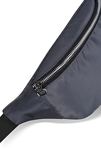 Image of Unisex Waist Pack Travel Handy Hiking Zip Pouch Elegant Style Document Money Phone Belt Sport Bag Bum Bag for Men and Women Nylon Adjustable Strap (Lava Gray Metal Zip)