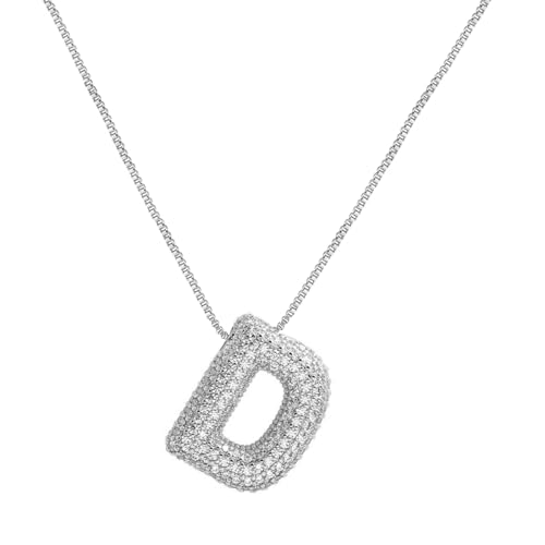 INFORMAZIONI SULLA TAGLIA: la lunghezza della catena della collana di lettere a bolle d'aria è di 40 cm + 5 cm di catena di estensione, il peso netto della collana è di circa 8 g, che non appesantisce il collo!