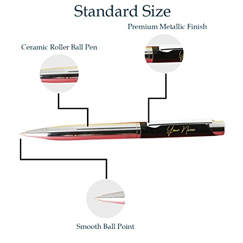 Image of Roshfort Luxury ball Pen - Customized Personalized Ballpoint Pen | Black & Maroon | Stylish Designs | Engrave Your Name SEND DETAIL WHATSAPP +91 9631056748