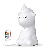 Something Unicorn - LED Unicorn Night Light for Kids. Rechargeable Color Changing Silicone Night...