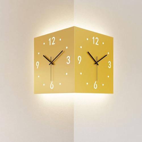 Horloge murale d'angle : art décoratif moderne et affichage LED