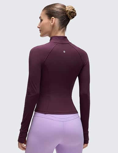 Image of CRZ YOGA Butterluxe Jackets Waist Length | Extremely Soft, Athletic, Slim Fit, Full Zip, Side Pockets, Thumb Holes, for Women