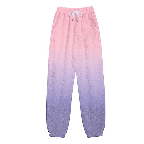 Women'S Sweatpants,Women Sweatpants Jogging Sweat Pants Trendy High Waisted Joggers Gradient Baggy Straight Leg Cotton Cinch Bottom Athletic Workout Jogger Lounge Pant With Pockets,M