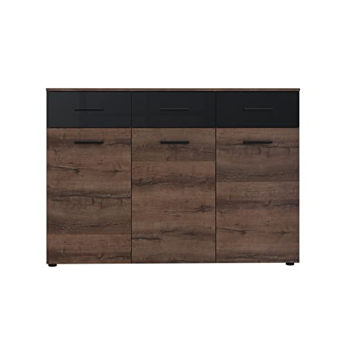 FORTE Jawa Kommode mit 3 Türen und 3 Schubladen, Holzwerkstoff,...