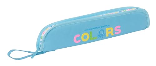 BENETTON SPRING - Portaflautas, Portatodo, Calidad y Máxima Resistencia, Flauta, Instrumento Musical, 37x2x8 cm, Color Celeste