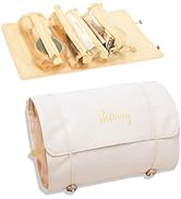 VNIMTI Travel Makeup Bag, Toiletry Bag for Women, PU Leather Cosmetic Bag with Dividers, Large Ma...