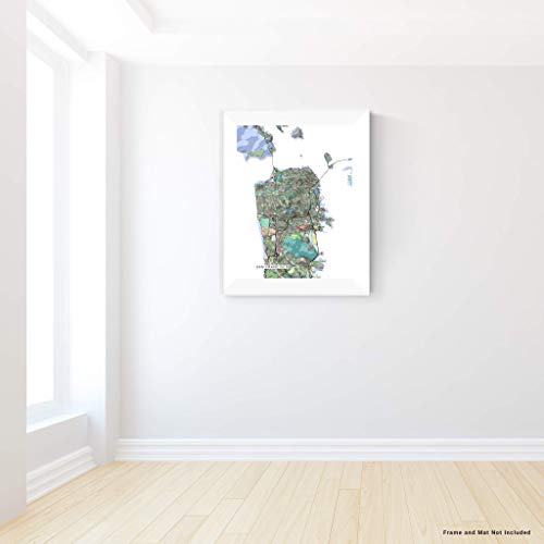 San Francisco Map Art Print 8X10, City Map Poster Large 24X36, Handmade Topographic California Colorful Art Wall Decor By Maps As Art #TOP6