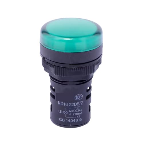 Luz indicadora de señal verde ND16-22DS/2 12V con alta visibilidad LED