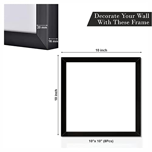 Upgrade Your Office Decor with PAPER PLANE DESIGN Framed Posters - Set of 8 (10x10") - Perfect Wall Accent (A)