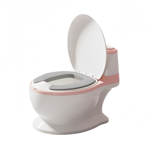 samchu子供用擬似沖水音付き便器 赤ちゃん女の子用小トイレストール 尿器 男女共通子供用トイレ訓練用品 (便器の洗浄音,ピンク)