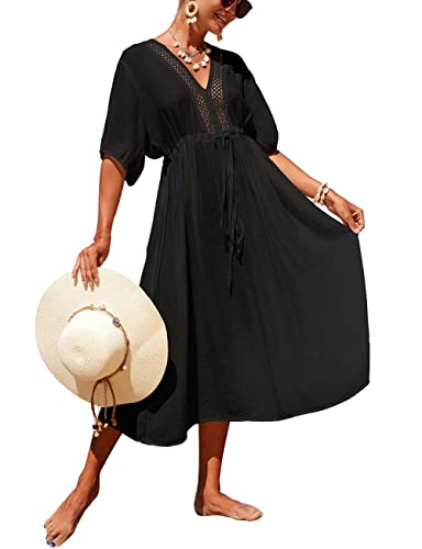 Bsubseach Sexy Hollow V Neck Frauen Sommer Casual Kaftan Kleider Badeanzug...