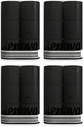 Miniatura 1 de Renova - Papel higiénico suave de 3 capas, color negro, ligeramente perfumado, paquete de 6 rollos x 4