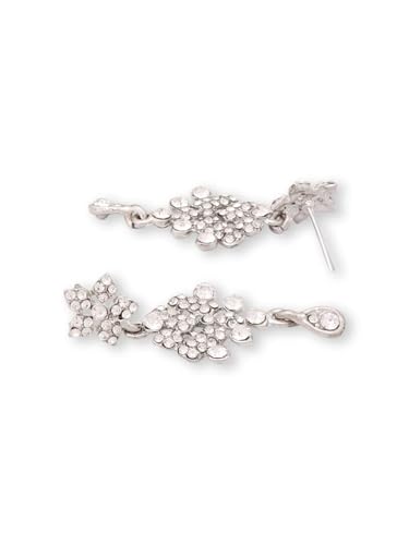 Image of Atasi International Silver Plated Alloy Choker Necklace Jewellery Set with Earrings and Maang Tikka (White)