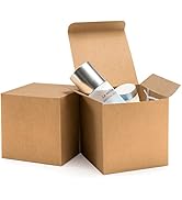 ValBox 4x4x4 Brown Gift Boxes 50PCS Kraft Paper Boxes with Lids for Gifts, Crafting, Cube, Cupcak...