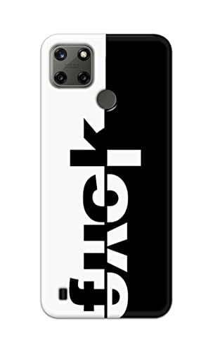 Image of PRINTFIDAA One Words Fukc Love Creative Art Innovative Wonderfull Printed Designer Hard Case for Realme C21Y / C25Y Back Cover -(e) RPM1003