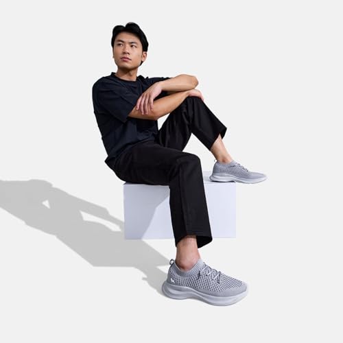 Image of Neeman's Knit Gliders Men Sneakers | Stylish Casual Shoes for Men with Airknit Breathable Upper | Anti-Skid EVA Sole Footwear | Lightweight Lace-Up Sneaker