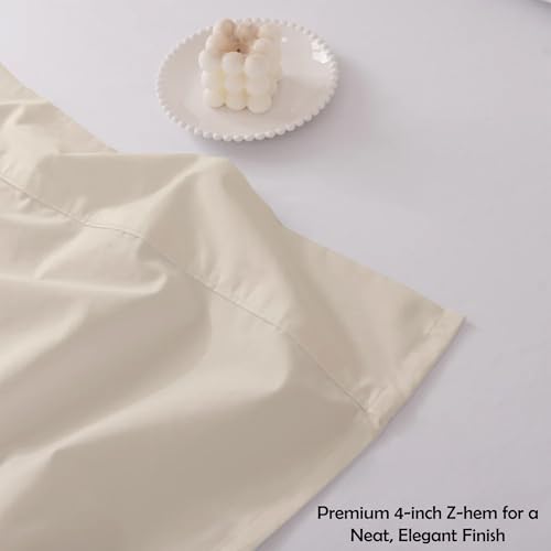 Image of Ivory Full Flat Sheet Only, Soft 100% Cotton Top Sheets | Sateen Weave 1 Piece Cool & Breathable Luxury Hotel Quality Bed Sheets, Extra Soft and Comfy - Wrinkle Free Bedsheet