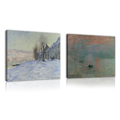 Art mural Claude Monet lot de 2 impressions sur toile déco maison paysage nature