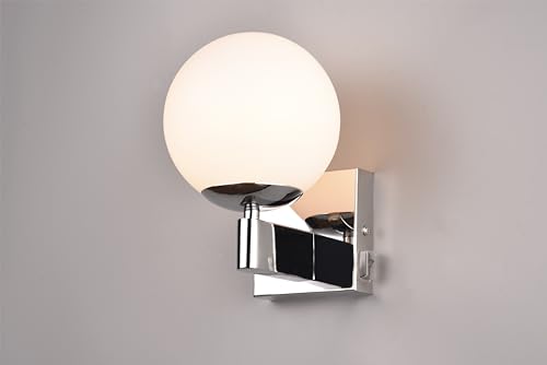 Trio Leuchten Badezimmer Wandleuchte Kula 284270106, Metall Chrom, Glas Weiß, exkl. 1x E14