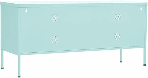 Miniatura 5 de Armario de almacenamiento de TV de acero con 2 puertas de malla, consola multimedia de metal centro de entretenimiento con armarios de