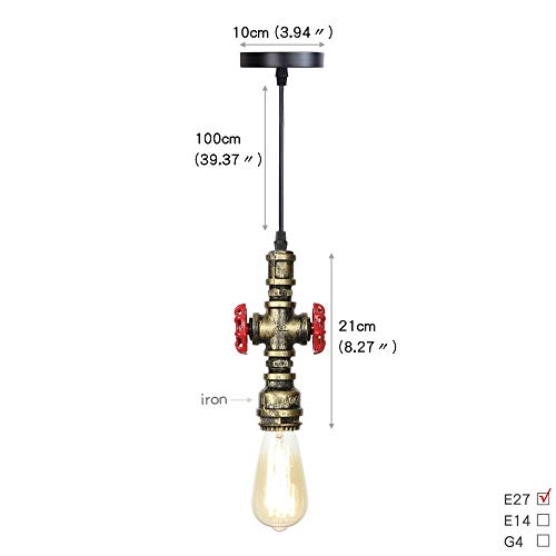 Lámpara colgante rústica para solucionar techos oscuros con doble iluminación bronce E27 3