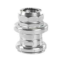 cyclingcolors Fahrrad steuersatz 1 zoll schraubbar stahl verchromt silber kugellagerschalen 26,4mm