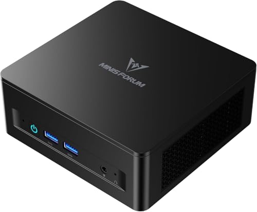 MINISFORUM Mini PC UM690L Slim, AMD Ryzen 9 6900HX (8 núcleos/16 subprocesos a 4,9 GHz), 32 GB LPDDR5, SSD PCIe 4.0 de 512 GB, DP/HDMI 2.1/USB4, 4 × USB Tipo A, Wi Fi 6E / Bluetooth 5.3