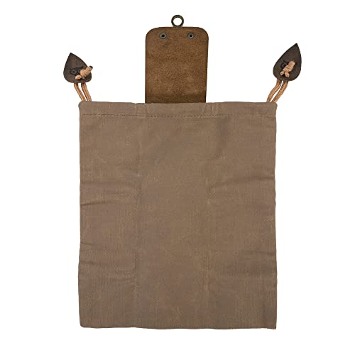 Image of Hide & Drink, Foraging Pouch (Collapsible) for Hiking, Treasures & Seashells Bag, Easy Looping Around Belts, Grocery Storage, Waxed Canvas, Handmade