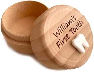 Baby Tooth Box Keepsake. First tooth wooden box. Personalised custom text name date. New baby. Fairy customised engraved memory token gift parent child boy girl present personalise