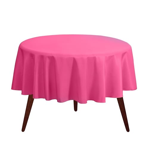 Gee Di Moda Round Tablecloth - 120 Inch Fuchsia Round Table Cloth for 60 to 96 Inch Round Tables - Heavy Duty Washable Fabric - for Buffet Table, Holiday Party, Dinner, Wedding & Baby Shower by Gee Di Moda - Used condition - US$20.69