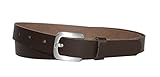Stärke ca. 0,25 cm Vascavi Ledergürtel echt Leder Gürtel, Jeansgürtel, Hüftgürtel, Made in Germany, 2 cm breit und ca. 0.25 cm stark (90 cm Gesamtlänge 100 cm, Dunkelbraun)