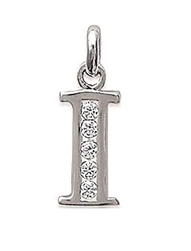 Pendentif Alphabet I Oxydes de Zirconium éclat brillant joaillerie Argent