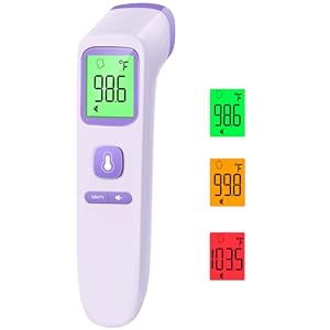 GoodBaby No-Touch Thermometer for Adults and Kids, Digital Health Thermometer with Fever Alarm, 1 Second Result, Accurate & Easy to use, Purple
