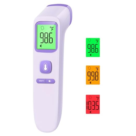 GoodBaby No-Touch Thermometer for Adults and Kids, Digital Health Thermometer with Fever Alarm, 1 Second Result, Accurate & Easy to use, Purple