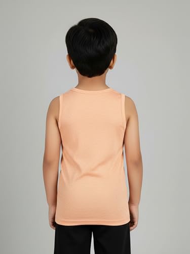 Image of KiddoPanti Boys 100% Cotton Vest Pack of 3 | Cotton 1x1 Rib Knit Sleeveless Innerwear | Soft & Breathable Kids Vest