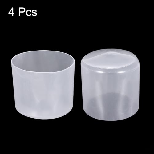 Image of uxcell 4pcs Rubber End Caps 45mm ID Vinyl Round Tube Bolt Cap Cover Screw Thread Protectors Clear, 40mm Height