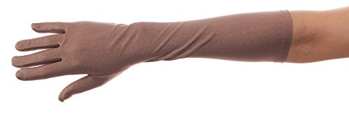 Belle of Ball Matte Satin Elbow Length Gloves, Taupe