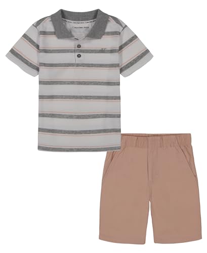 Image of Calvin Klein Boys' 2-piece Short Sleeve Polo Shirt and Shorts Set