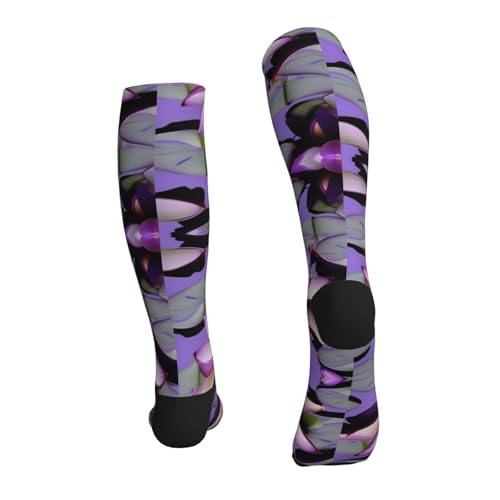 Purple Lotus Flower Print Compression Socks,Compression Ankle Support Socks,For Men Women Running Athletic2
